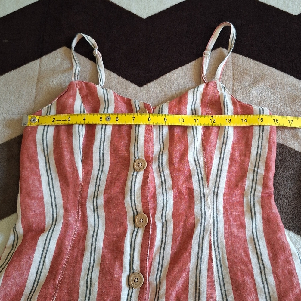 Urban Outfitters Striped Ladder Back Linen Mini Dress Size Small - Chic Summer - Picture 6 of 9